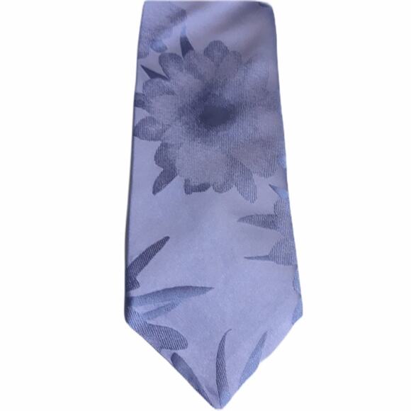 DKNY Blue Lavender Floral 100% Silk Tie - Picture 1 of 6